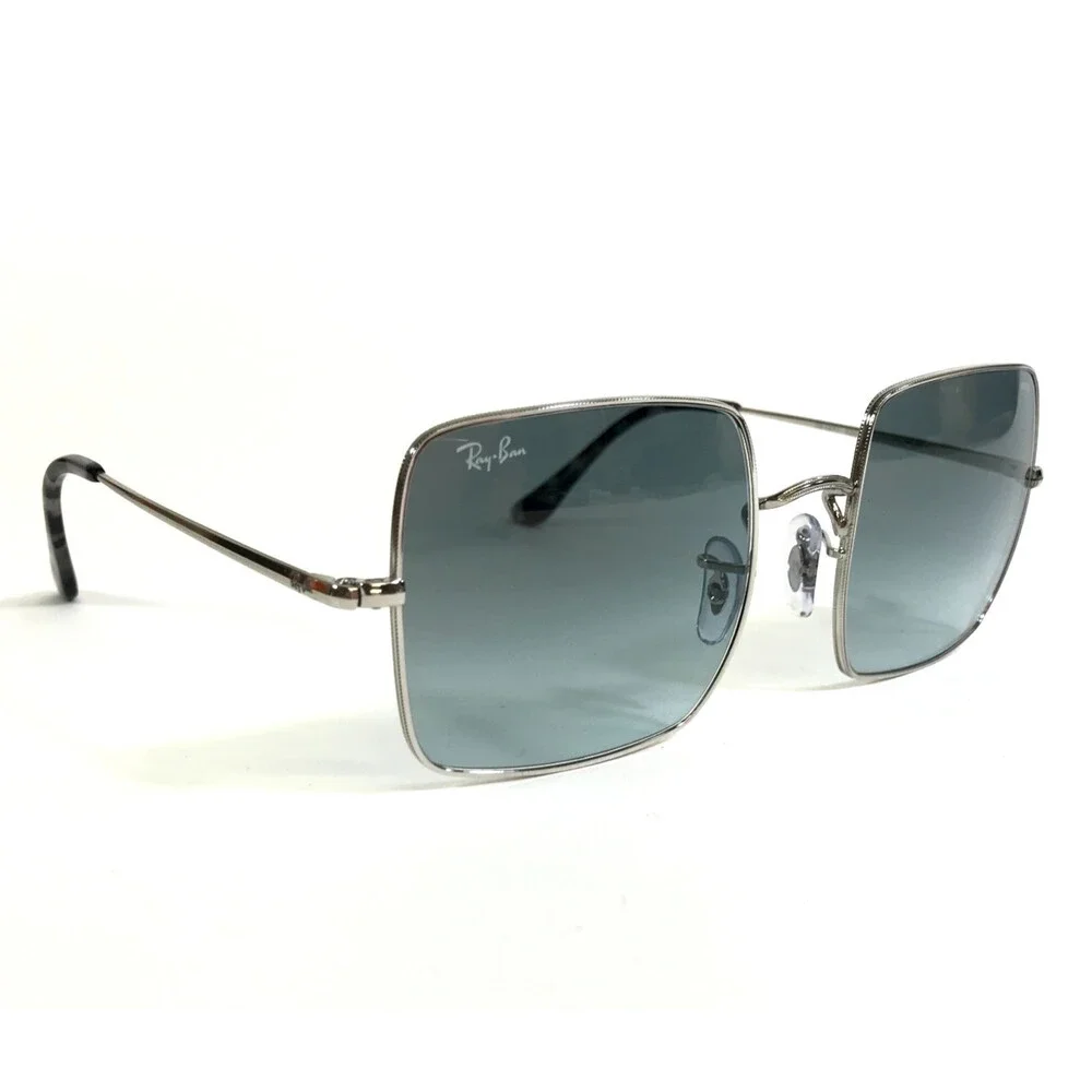 Ray-Ban Sunglasses RB1971 SQUARE 9149/AD Silver with Azure Blue Gradient Lenses